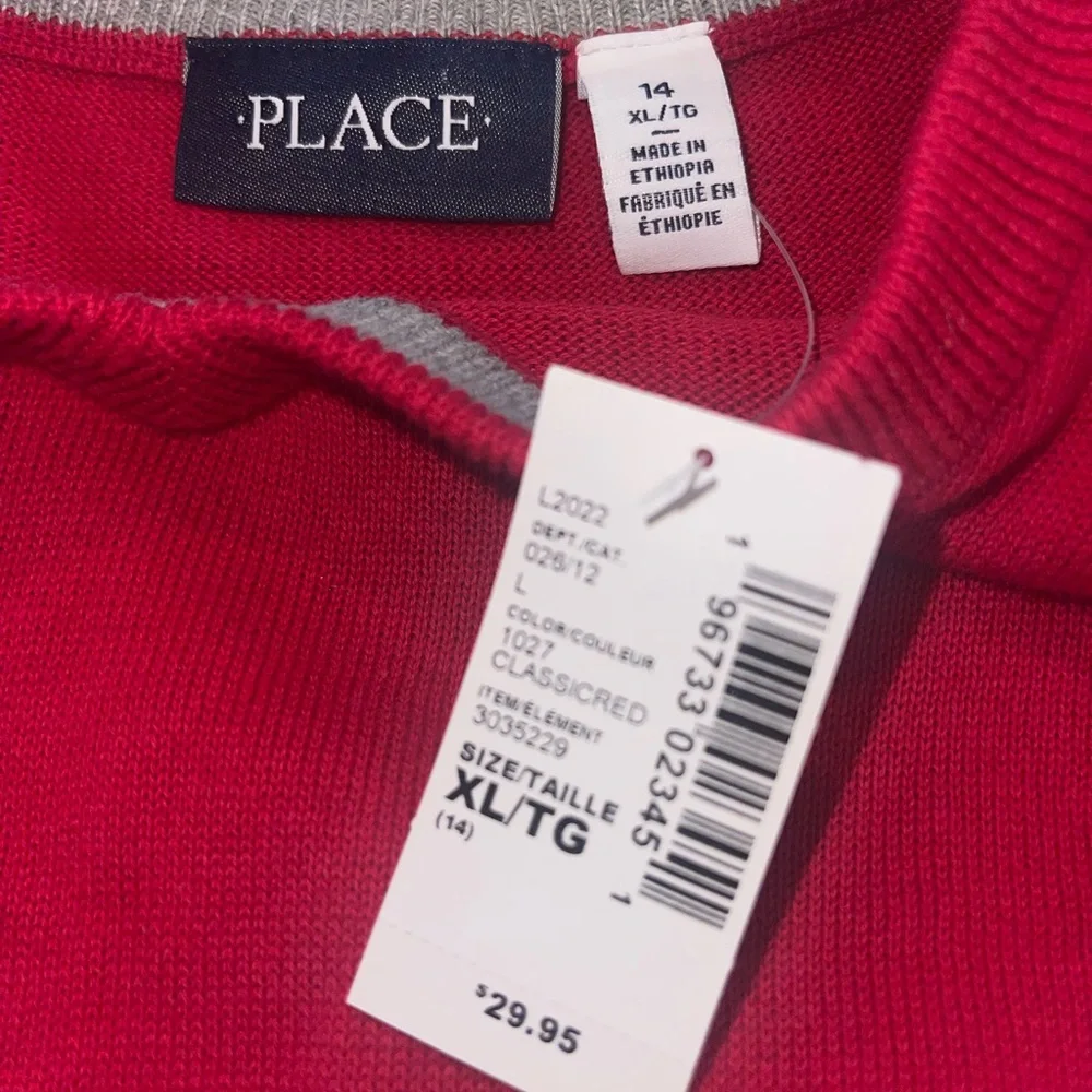 The Children’s Place Red Sweater Boys Sz XL‎ NWT Holiday Christmas